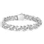 Pulsera de cadena cubana de plata esterlina chapada en oro amarillo de 14K con diamantes - 8.5"