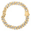 Pulsera de cadena cubana de plata esterlina chapada en oro amarillo de 14K con diamantes - 8.5"