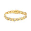 Pulsera Cubana de Diamantes de Plata Esterlina Baño de Oro de 14K - 7.25"