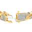 Pulsera Cubana de Diamantes de Plata Esterlina Baño de Oro de 14K - 7.25"