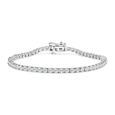 14K White Gold Lab Grown Diamond Classic Tennis Bracelet - 7.25"