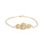 Bracelet en argent sterling plaqué or jaune 14K avec diamants cultivés en laboratoire