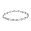 Pulsera de eslabones en forma de corazón con acentos de diamante de plata esterlina .925 - 7.25"