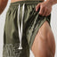Shorts à cordon pour hommes grande taille avec lettres