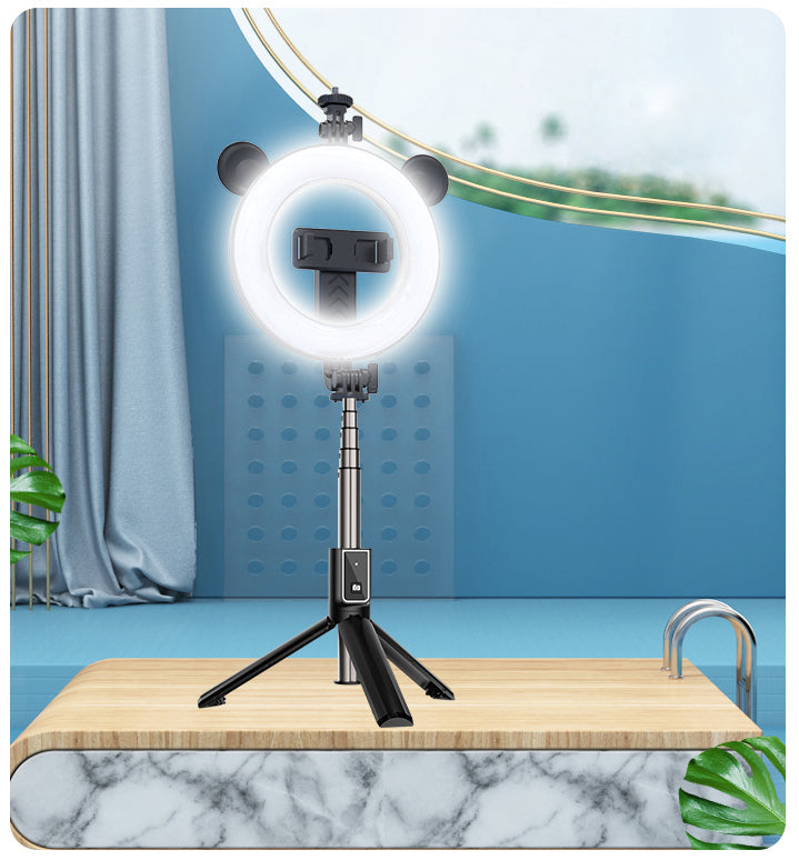 New P40D Portable Selfie Stick With 6 Inches Round Net Celebrity Beauty Fill Light Mobile Phone Live Support - Korvel