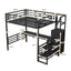 Cama loft de metal de tamaño completo con escritorio y opciones de almacenamiento