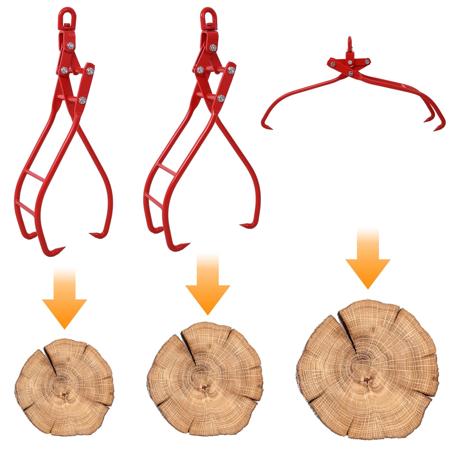 28in 3 Claw Log Grapple for Logging Tongs, Eagle Claws Design Log Lifting Tongs Log Grabs, Timber Lifting Tongs for Truck, ATV, - Korvel