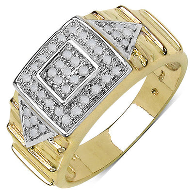 Bague cocktail en diamant plaquée or jaune 14 carats