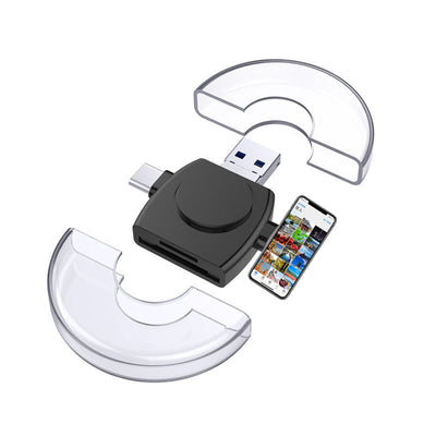 TF card SD card reader suitable for Apple USB C Android Typec computer USB laptop 4in1 card reader - Korvel
