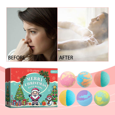 Christmas Colorful Bath Ball, Bubble Shower Fragrance Moisturizes Long-Lasting Plant Cleaning Bath Ball - Korvel
