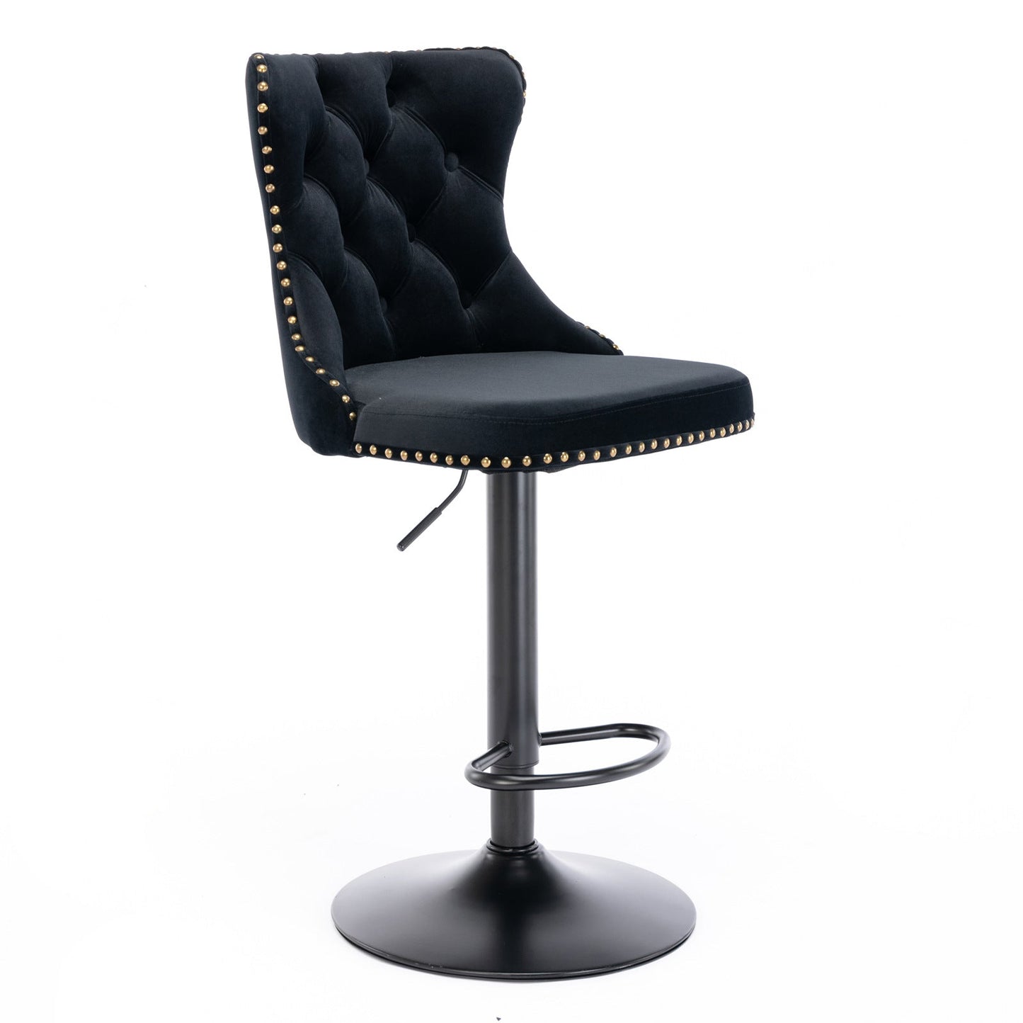 Black,Set of 225-33 Inch,17.7 inch base, Modern Upholstered Bar Stools with Backs Comfortable Tufted for Home Pub and Kitchen - Korvel