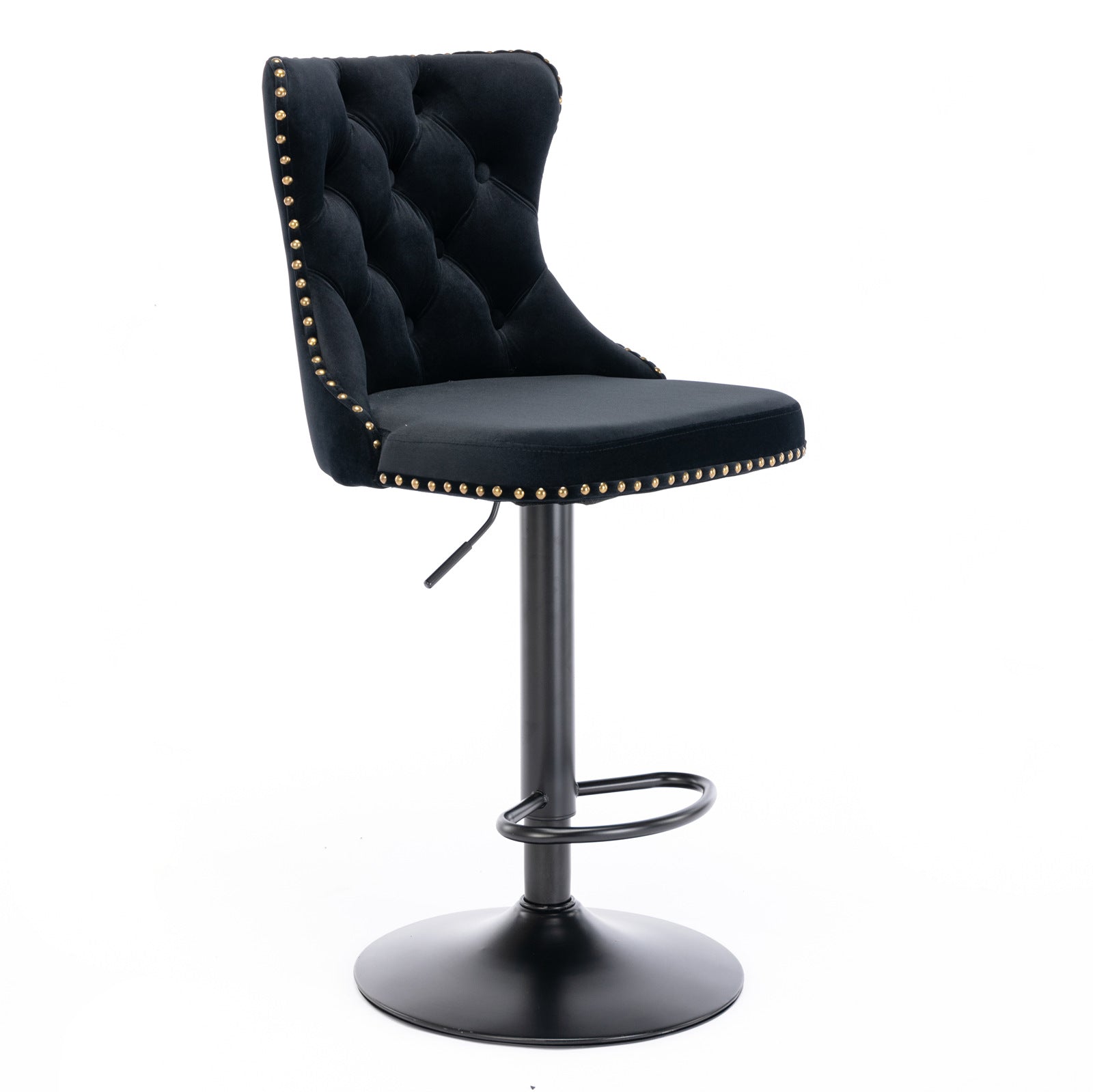 Black,Set of 225-33 Inch,17.7 inch base, Modern Upholstered Bar Stools with Backs Comfortable Tufted for Home Pub and Kitchen - Korvel