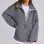 Manteau élégant d'hiver à col avec fermeture éclair et poches