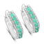 3.42 Carat Genuine Emerald and Diamond Sterling Silver Earrings
