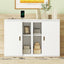 Full Size Murphy Bed with Shelves and USB Ports - White