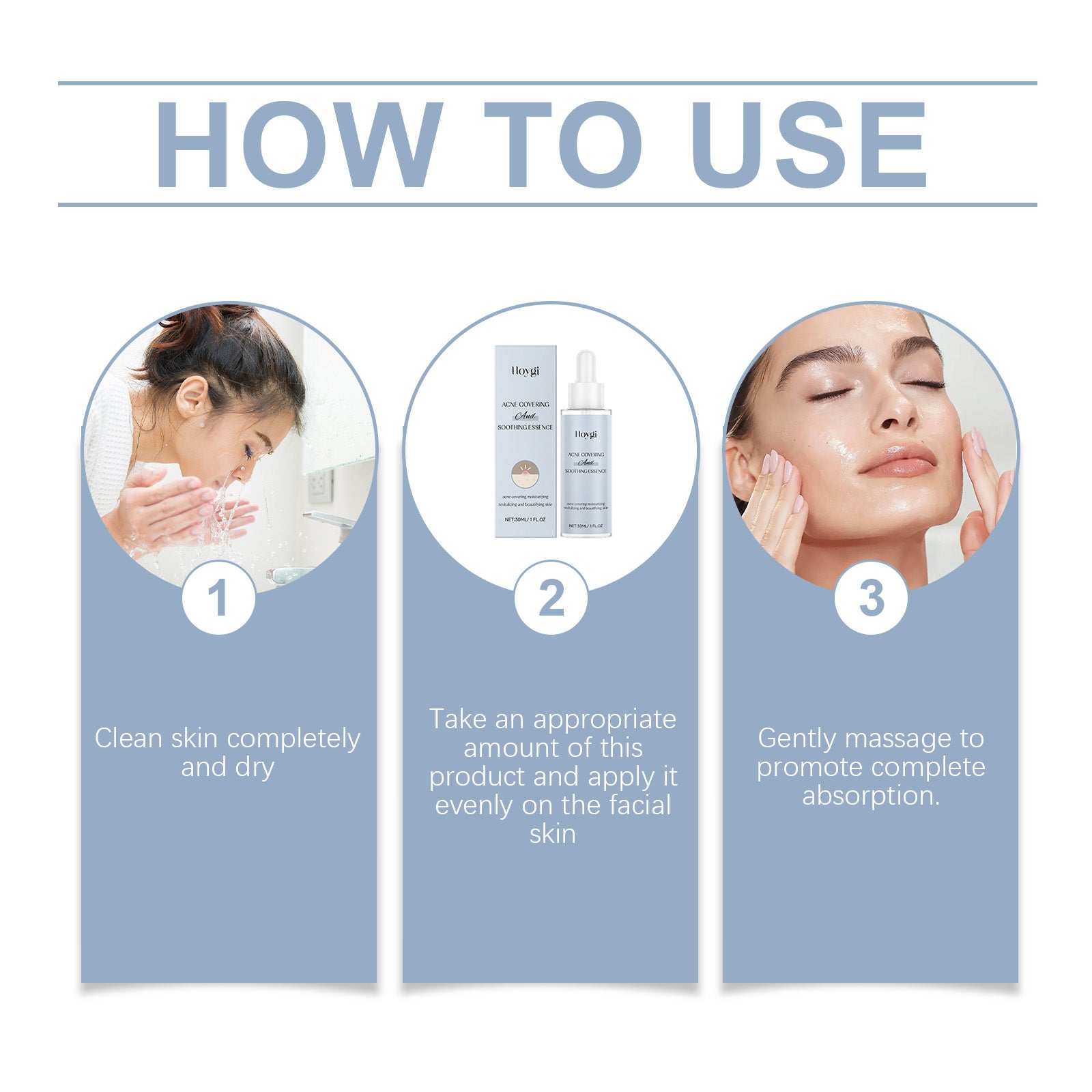 Acne Soothing Serum Facial Skin Hydrating And Moisturizing Pitted And Pimple Mild Care Solution - Korvel