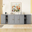 Full Size Murphy Bed with Shelves and USB Ports - Gray