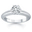 Bague de fiançailles en or blanc 14k avec solitaire en cathédrale