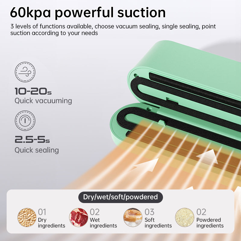Beige Cordless 3-in-1 Food Sealer for Versatile Use