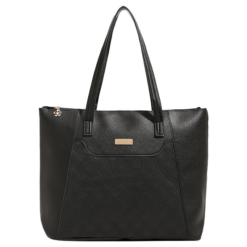 Bolso Tote de Gran Capacidad con Relieve de Diamante
