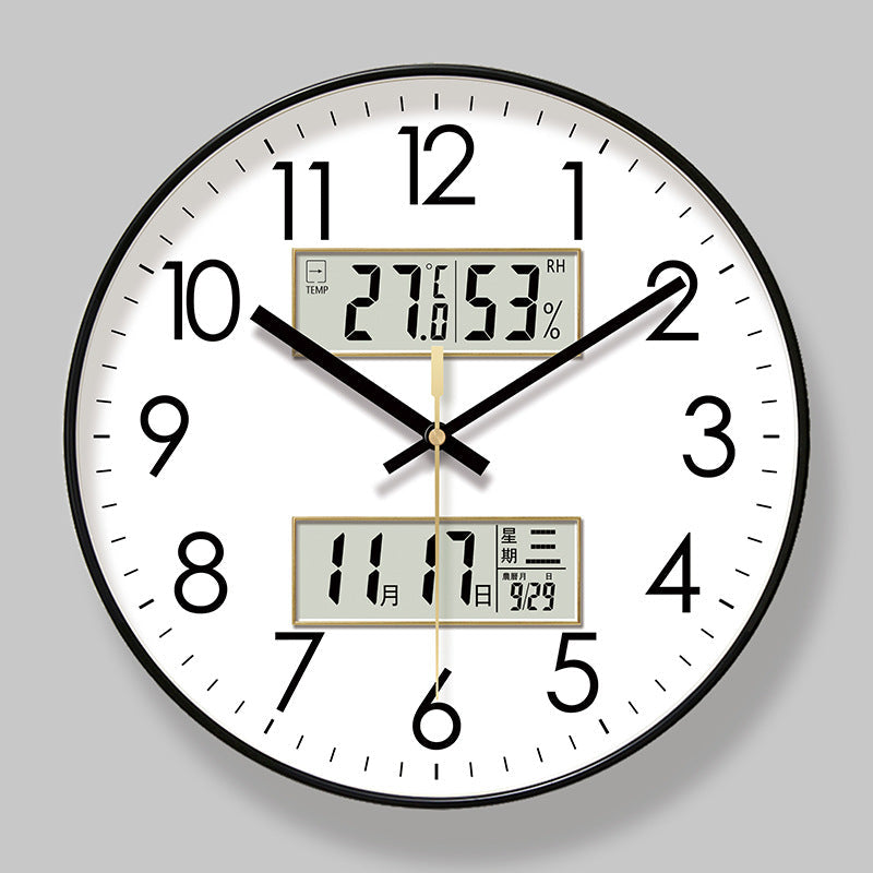 Horloge murale électronique avec calendrier 2025 - Design moderne