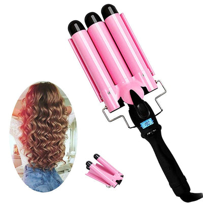 Ceramic Triple Barrel Hair Curling Iron for Effortless Waves