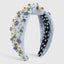 Retro Wide Edge Knot Bead Water Diamond Plush Fabric Thickened Letter Hair Hoop - Korvel