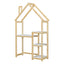 House-shaped Wooden writing Desk Kids study Table Bookshelf & Toy Storage Natural - Korvel