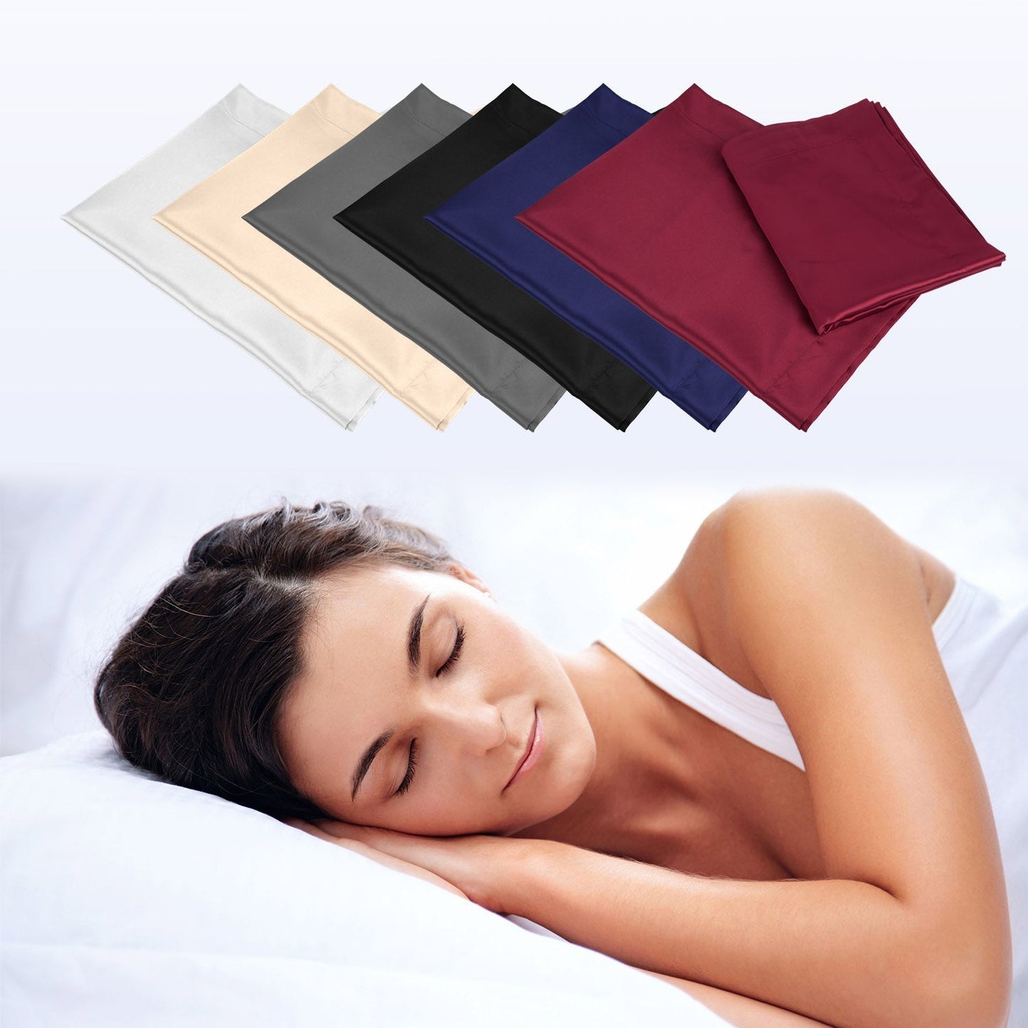 Ensemble de taies d'oreiller en satin soyeux de luxe pour king