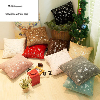 Christmas Snowflake Plush Sofa Pillowcase