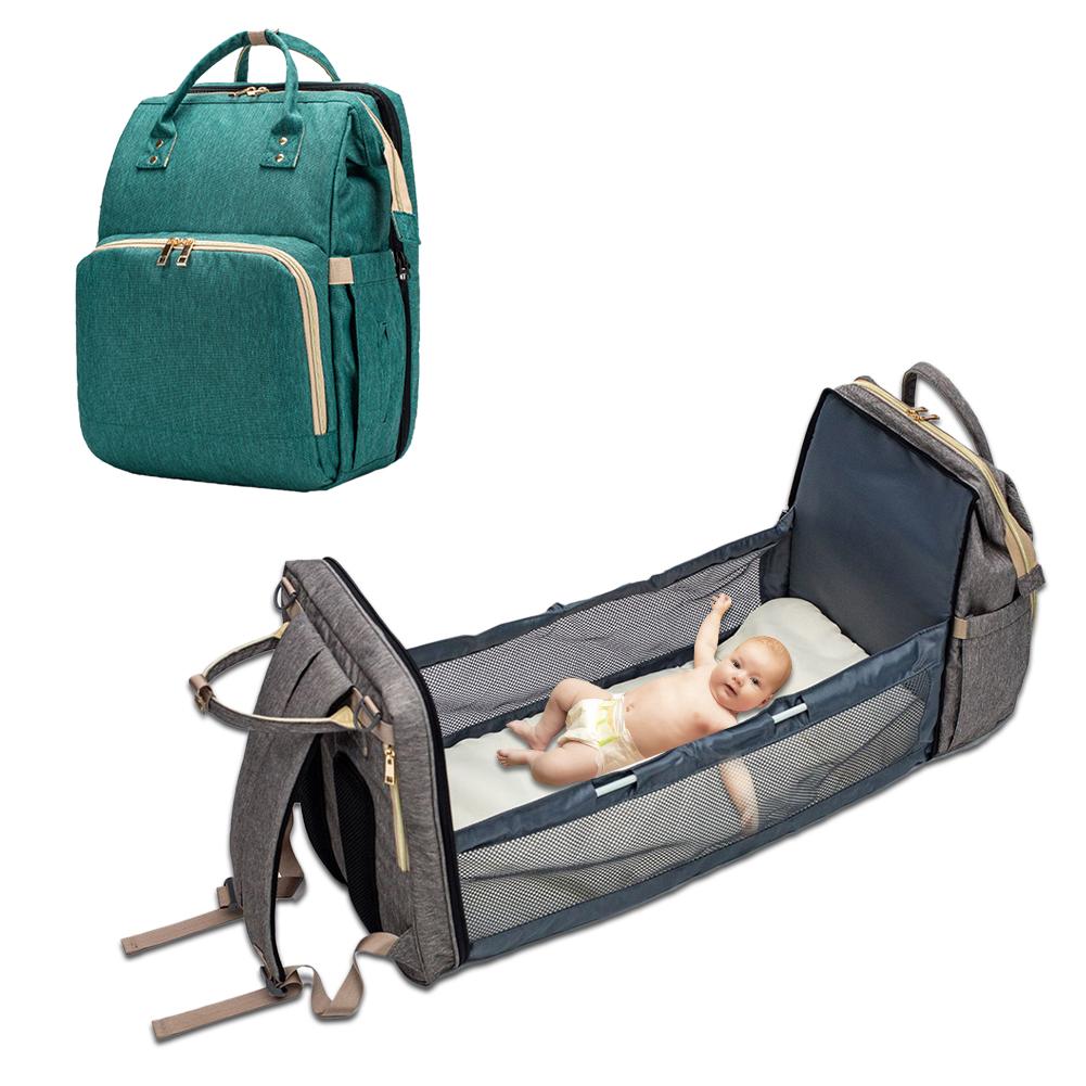 Mochila Convertible para Pañales de Bebé - Almacenamiento de Viaje Multiusos