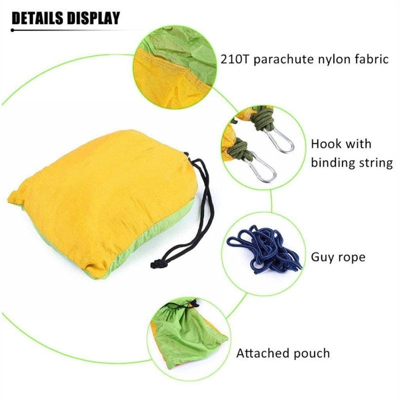 Portable Double Hammock - Durable Nylon for Outdoor Relaxation