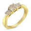 Bague en diamant à trois pierres en or jaune 10K