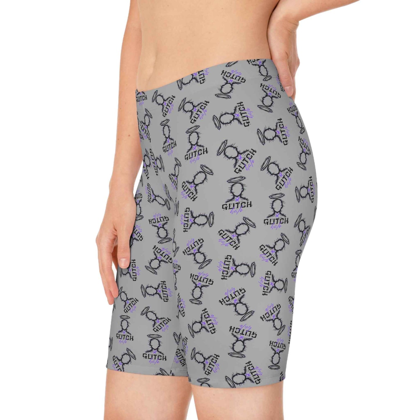 Glitch Pattern Women's Bike Shorts - Stylish Cycling Comfort