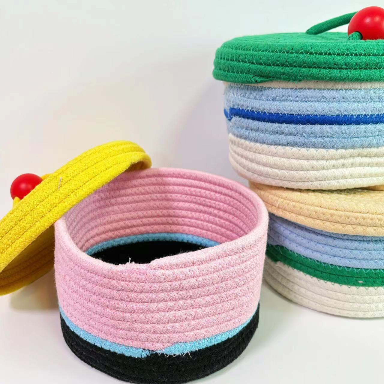 Home Cotton Weaving Storage Basket Ins Wind Vegetable Toy Storage Basket Living Room Miscellaneous Display Underwear Storage Basket - Korvel