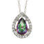 Treated Topaz and Diamond Pendant in 14KT White Gold