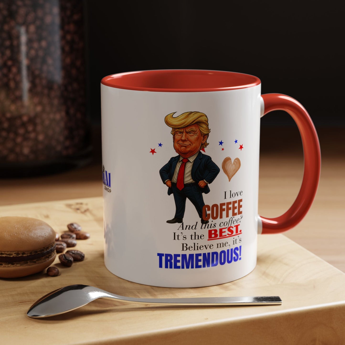 Taza de café de acento vibrante