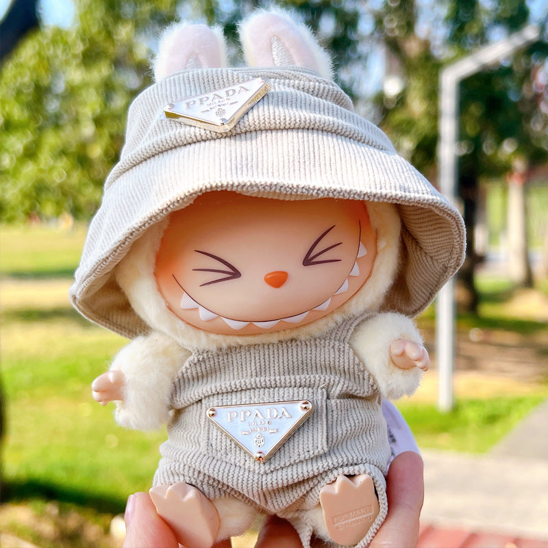 [Clothes Only]  corduroy For Labubu Doll Clothing Set Hat 17cm Clothes Shoes Doll DIY Accessories Training Sitting Party Games Toys Gifts - Korvel