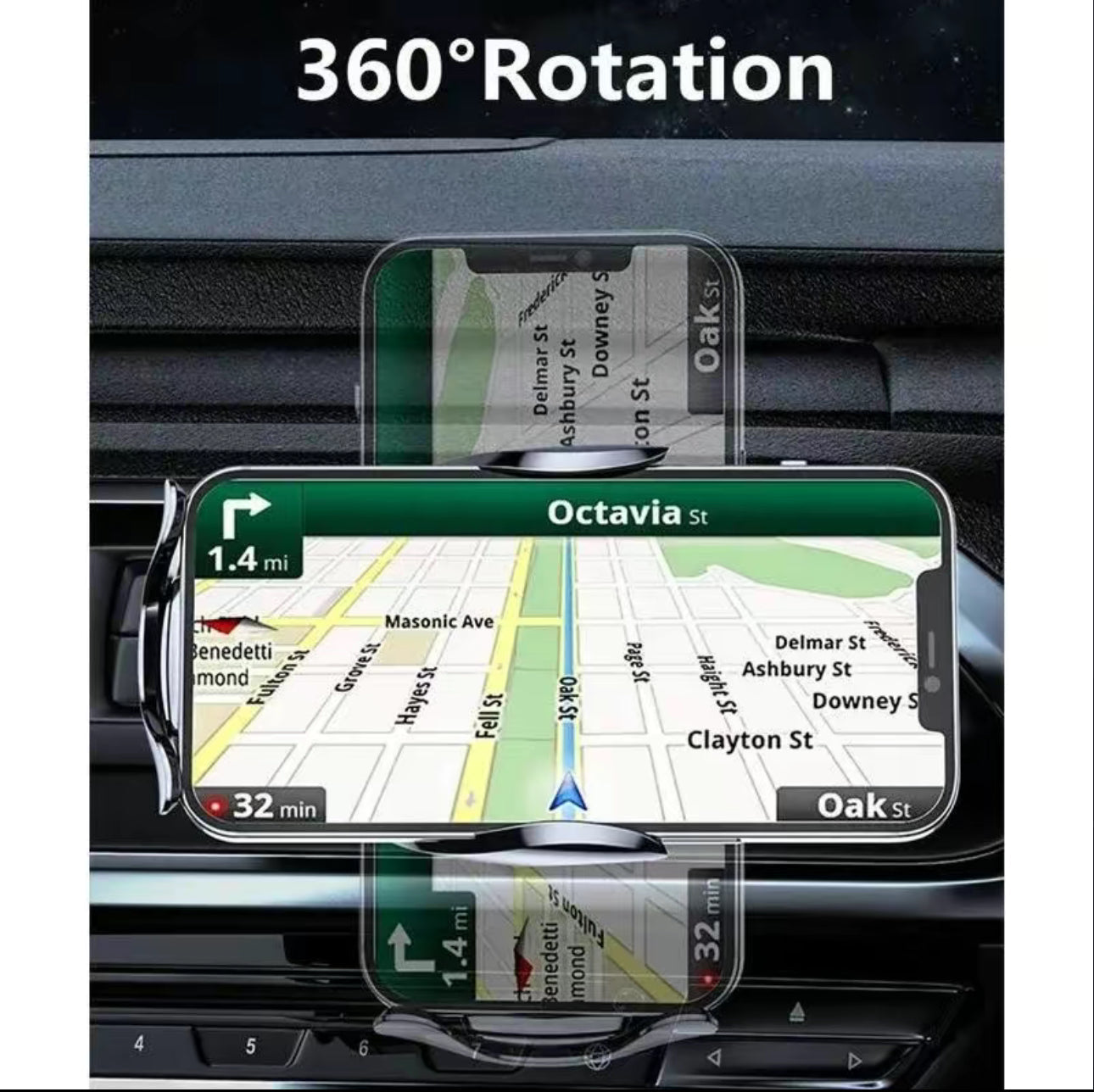 Soporte de Ventilación AutoCharge - Cargador Inalámbrico para Coche y Soporte para Teléfono