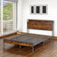 Bed frame with charging station full size, Rustic Brown, 83.1'' L x 56.1'' W x 39'' H - Korvel