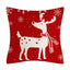 Red Snowflake Deer Pillow Cover Christmas Tree Cushion Cover Home Decoration Pillow Cover Combination - Korvel