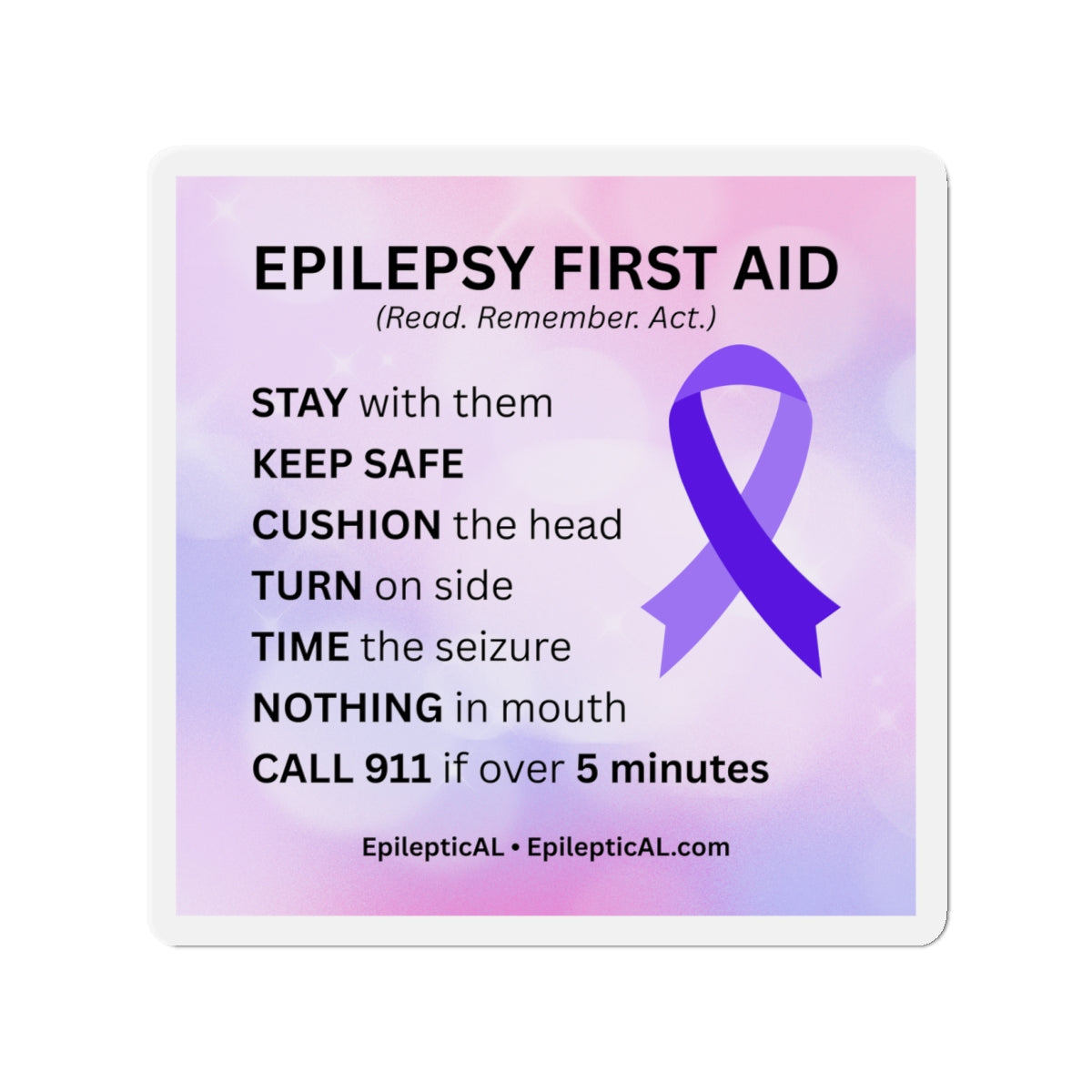 Imán de Primeros Auxilios para Epilepsia | Lee. Recuerda. Actúa.