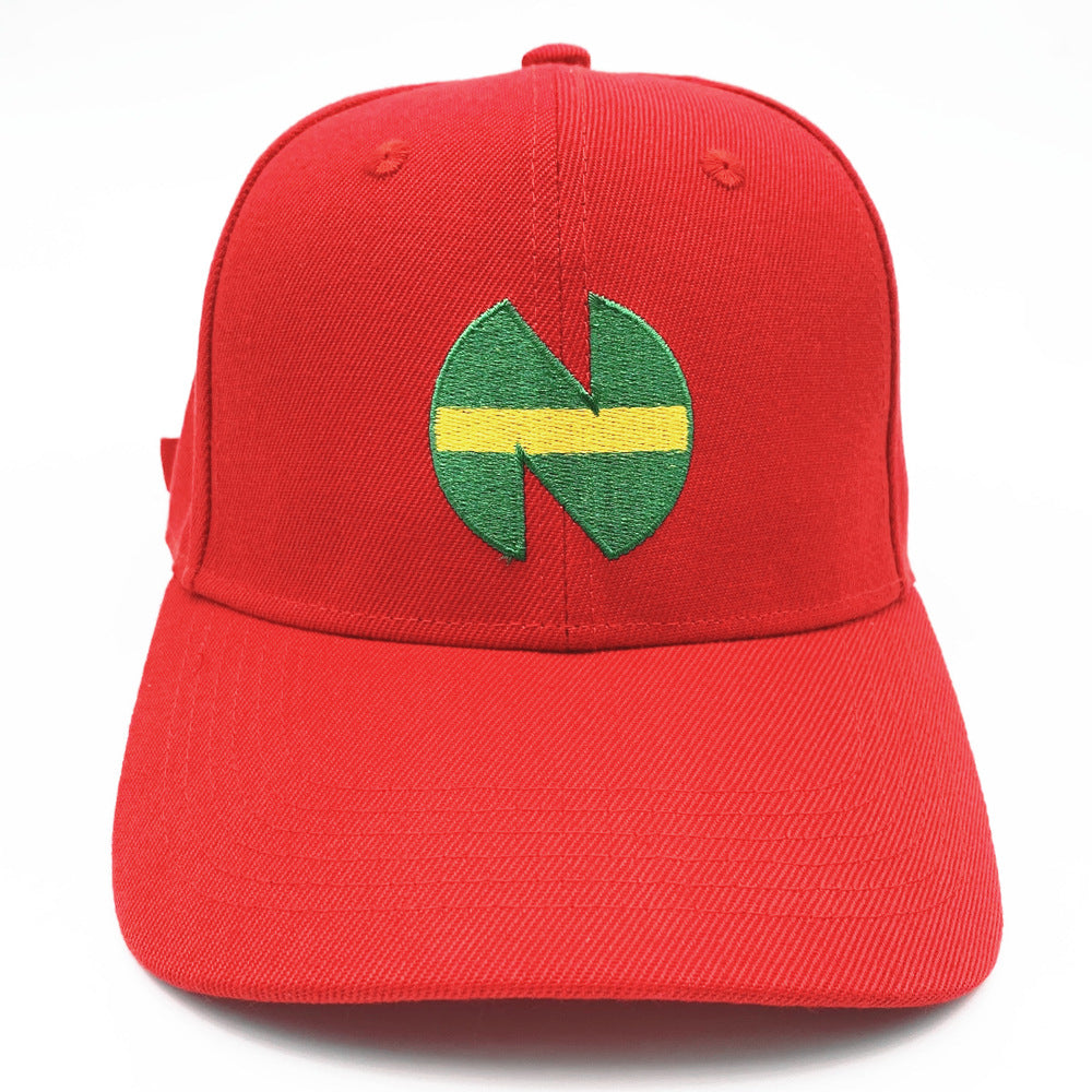 Anime soccer player hat embroidered red baseball cap duckbill cap - Korvel