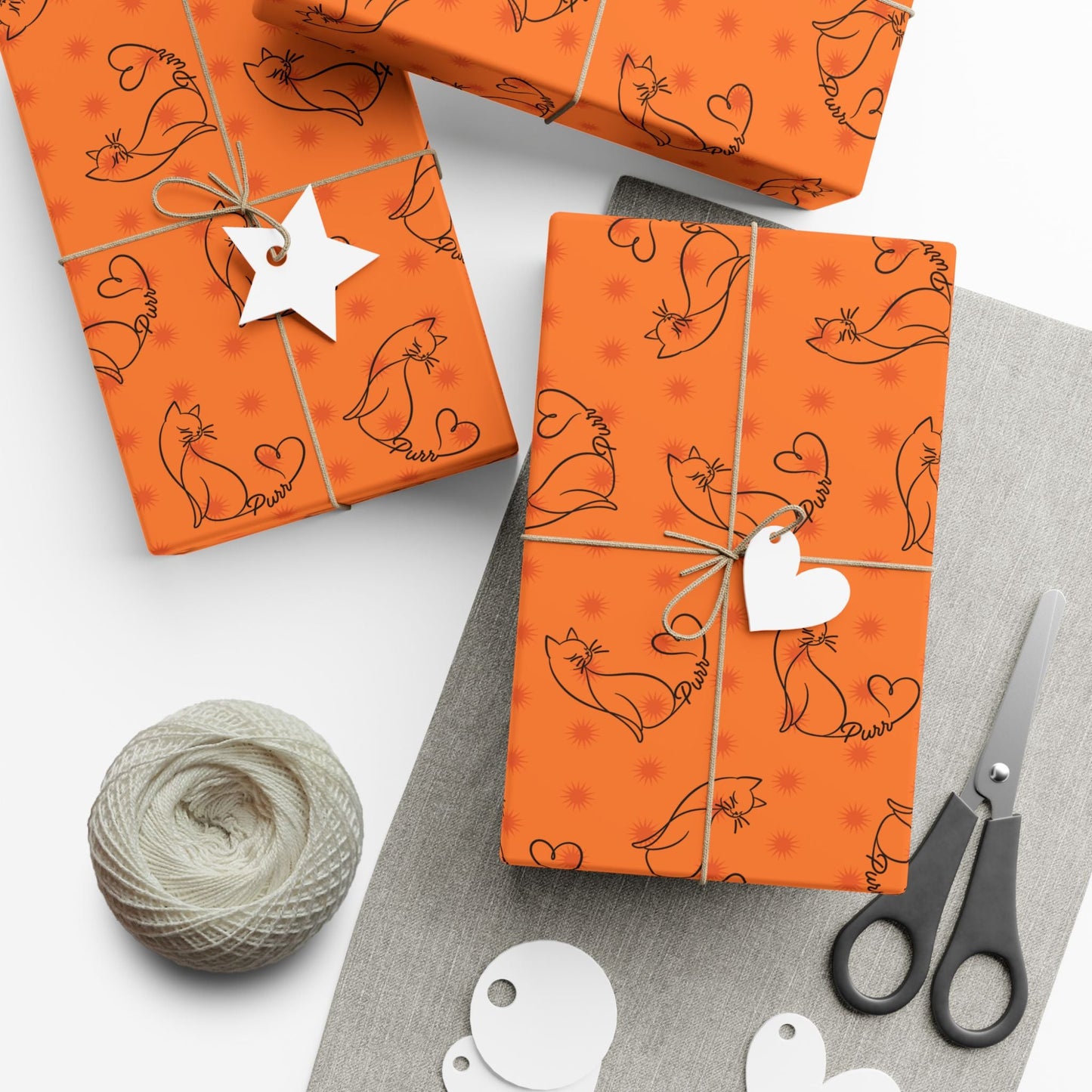 Purr Pattern All-Occasion Gift Wrap – Cat Line Art