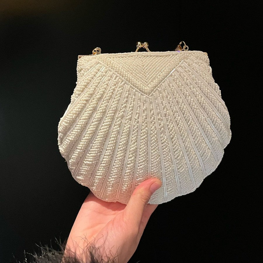 Sac à bandoulière élégant en forme de coquillage pour femmes