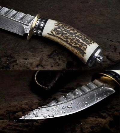 Exquisite Custom Damascus Steel Hunting Knife - Korvel