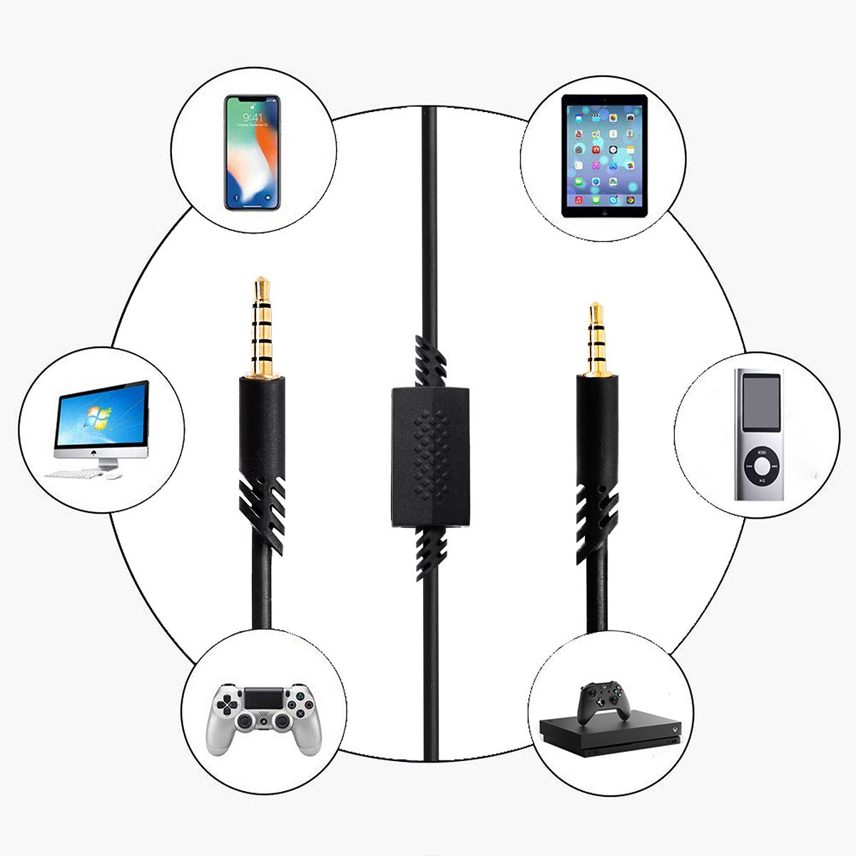 Suitable for Logitech ASTRO A10 A40 gaming headphones Ps4 connection cable headphone audio cable - Korvel