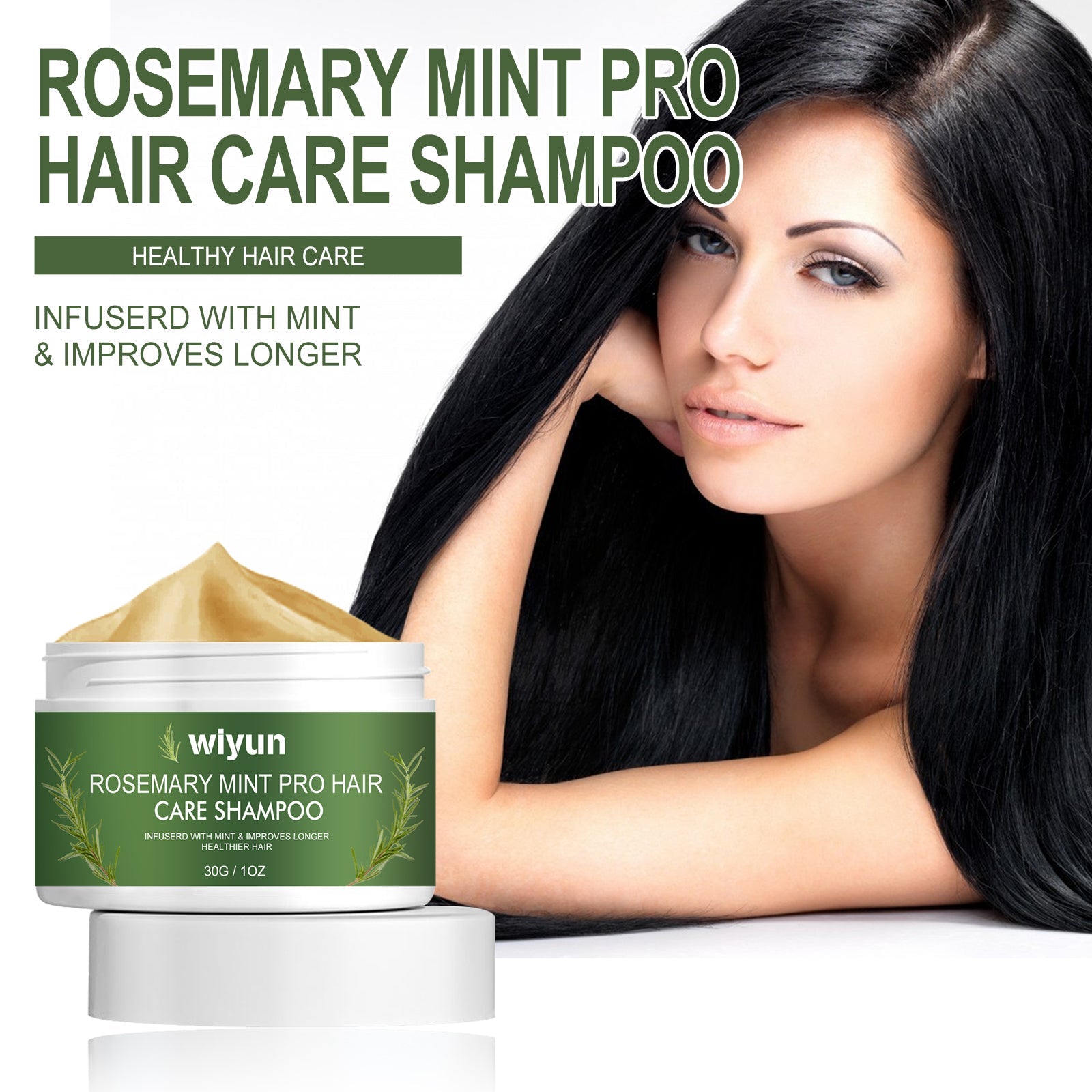Rosemary Mint Pro Hair Care Shampoo, Scalp Massage Cleaning Care Repair Bifurcation Strong, Supple And Dense Hair - Korvel