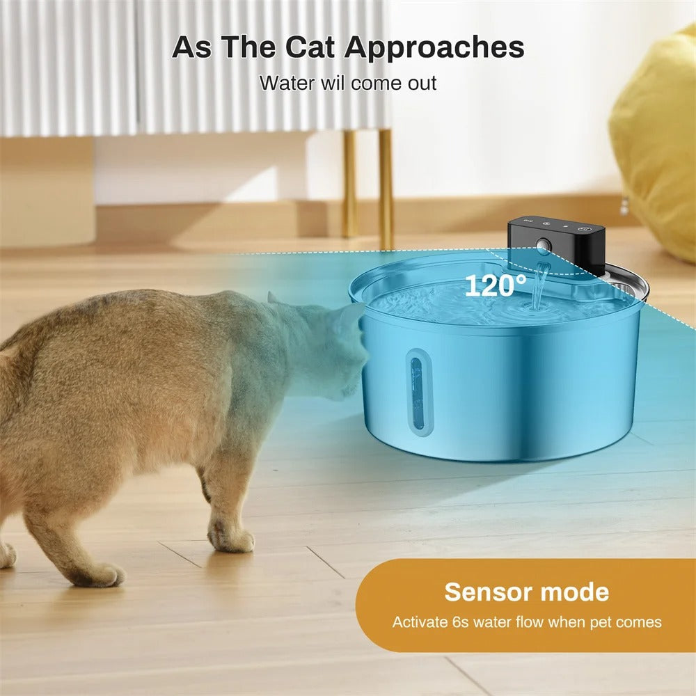 Pet intelligent water dispenser, wireless automatic sensing, cat water dispenser, 304 stainless steel water feeder - Korvel