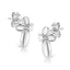 Boucles d'oreilles en croix florale en argent sterling .925 avec accent en diamant